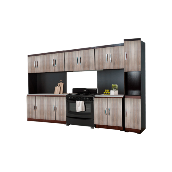 COCINA ATENAS NOGAL AFRICANO LISO TECNOLOGIA UV