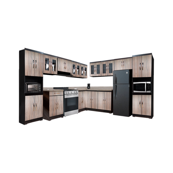 COCINA FENIX NOGAL AFRICANO LISO MELAMINA