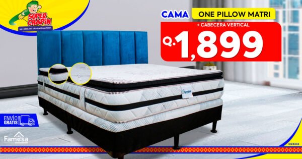 COMBO CAMA ONE PILLOW MATRIMONIAL + CABECERA VERTICAL